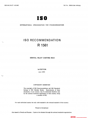 ISO/R 1561:1970 PDF