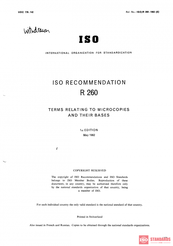 ISO/R 260:1962 PDF
