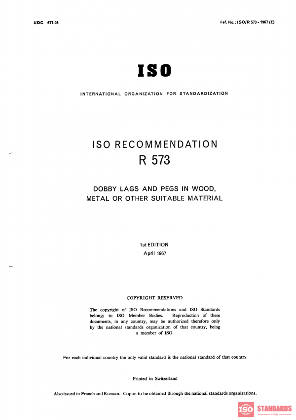 ISO/R 573:1967 PDF