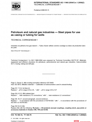 ISO 11960:2004/Cor 1:2006 PDF