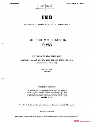 ISO/R 263:1962 PDF
