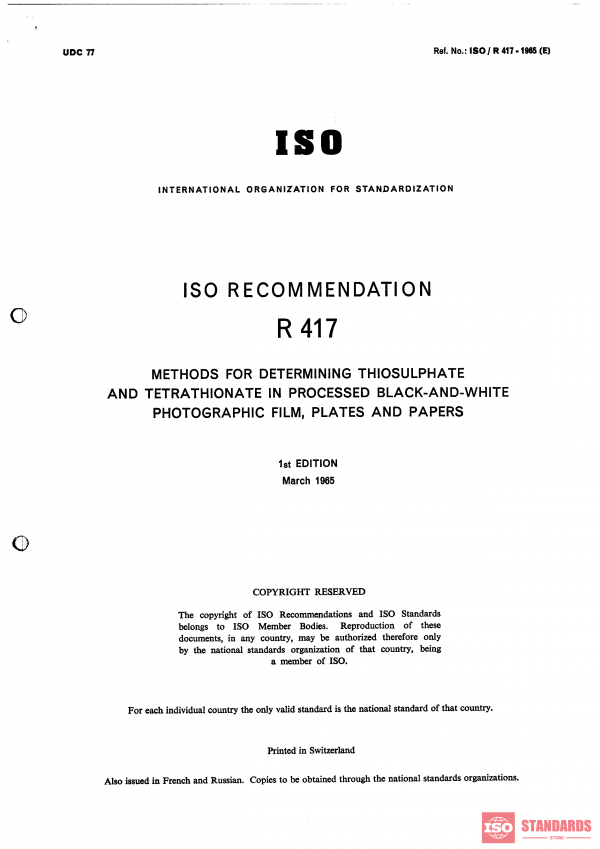ISO/R 417:1985 PDF