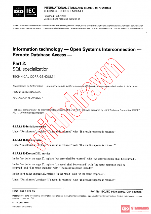 ISO/IEC 9579-2:1993/COR1:1995 PDF