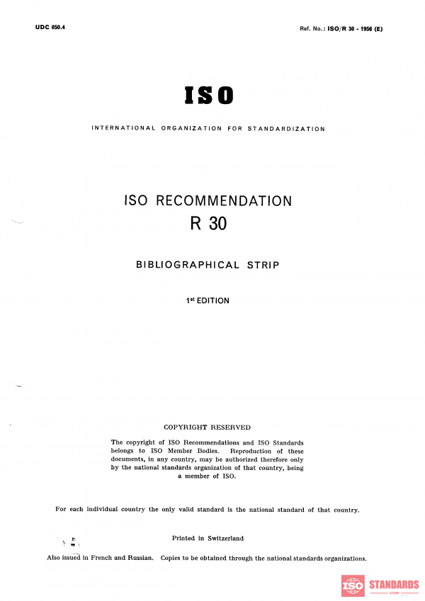 ISO/R 30:1956 PDF