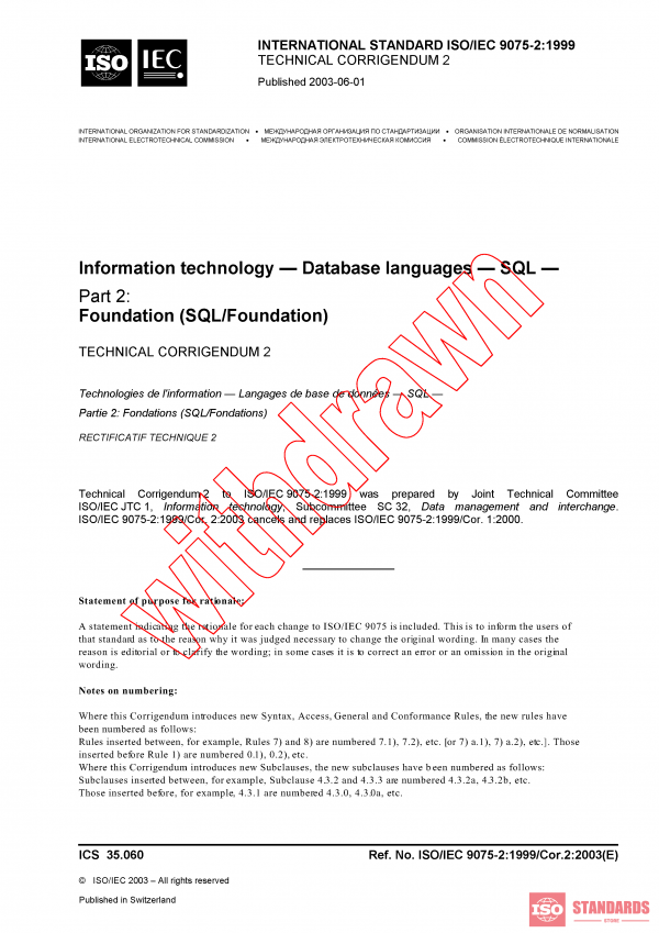 ISO/IEC 9075-2:1999/COR2:2003 PDF