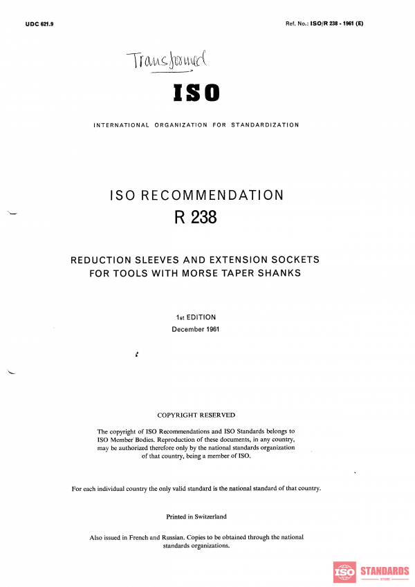ISO/R 238:1961 PDF