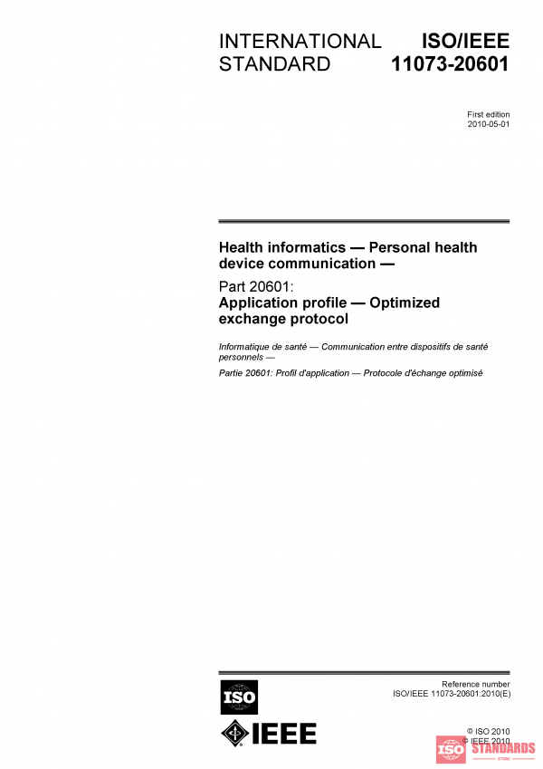 ISO/IEEE 11073-20601:2010 PDF
