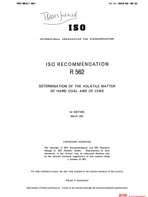 ISO/R 562:1967 PDF