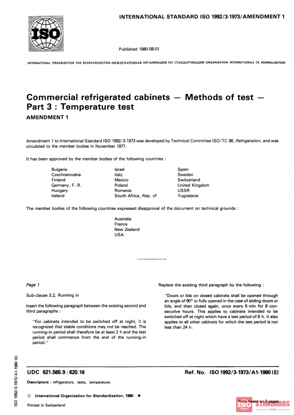 ISO 1992-3:1973/Amd 1:1980 PDF
