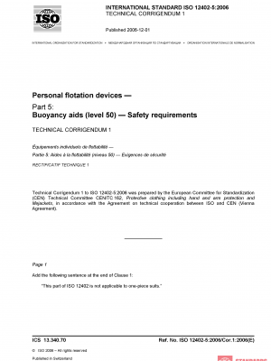 ISO 12402-5:2006/Cor 1:2006 PDF