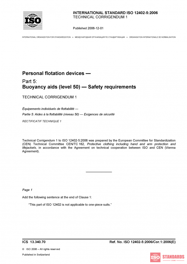 ISO 12402-5:2006/Cor 1:2006 PDF