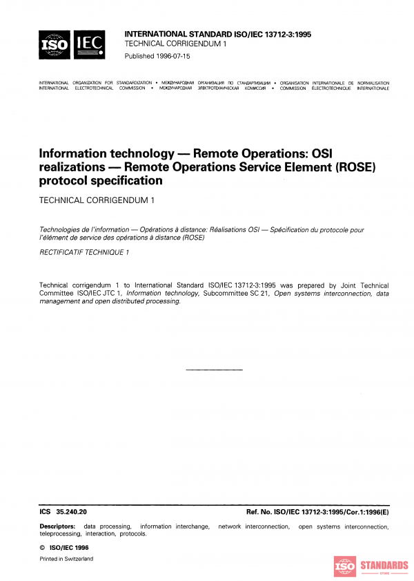 ISO/IEC 13712-3:1995/Cor 1:1996 PDF