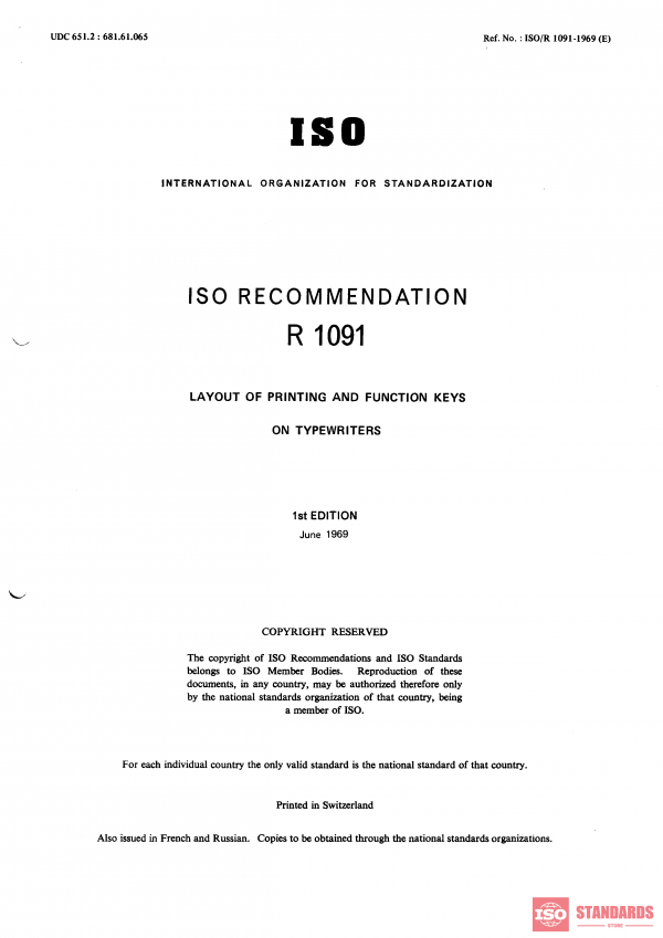 ISO/R 1091:1969 PDF