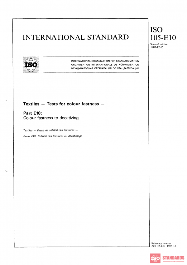 ISO 105-E10:1987 PDF