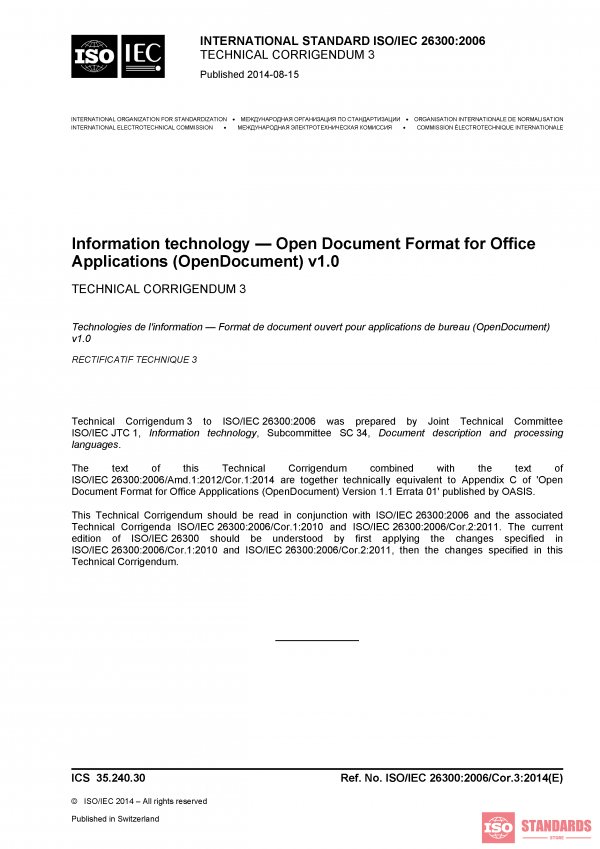 ISO/IEC 26300:2006/COR3:2014 PDF