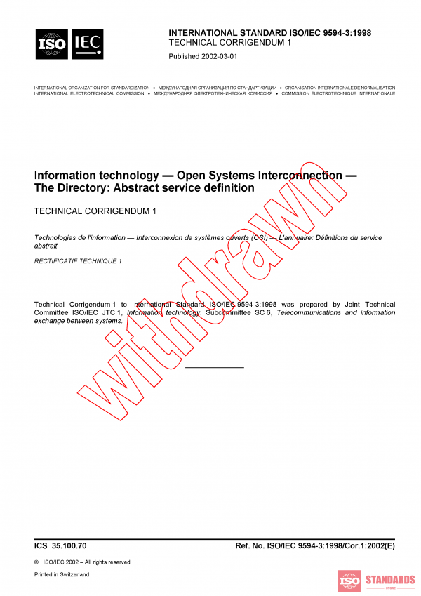 ISO/IEC 9594-3:1998/COR1:2002 PDF