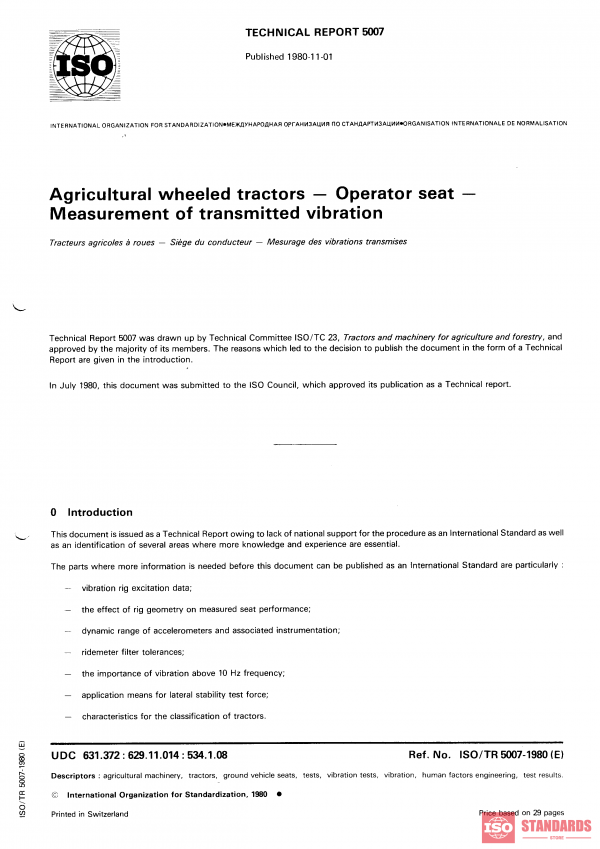 ISO/TR 5007:1980 PDF