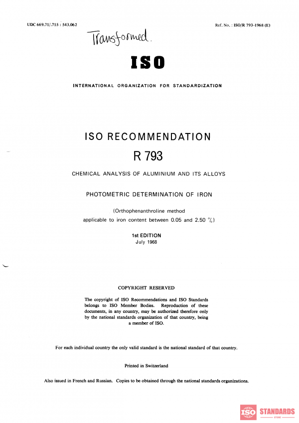 ISO/R 793:1968 PDF
