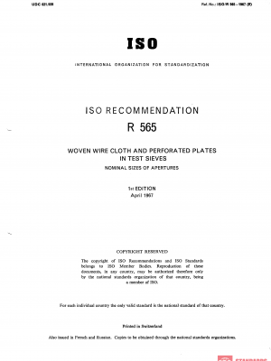 ISO/R 565:1967 PDF