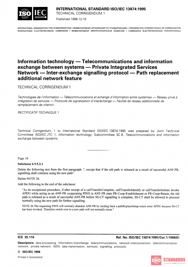 ISO/IEC 13874:1995/Cor 1:1996 PDF
