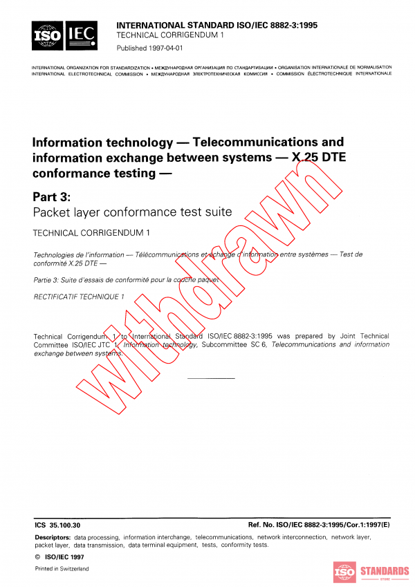 ISO/IEC 8882-3:1995/COR1:1997 PDF