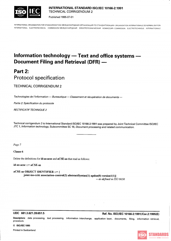 ISO/IEC 10166-2:1991/COR2:1995 PDF