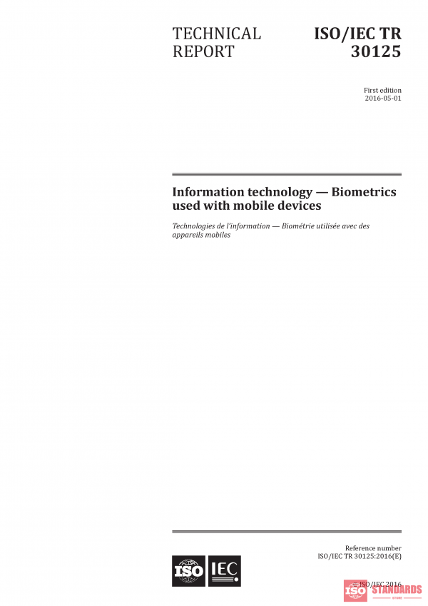 ISO/IEC TR 30125:2016 PDF