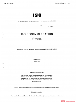 ISO/R 2014:1971 PDF