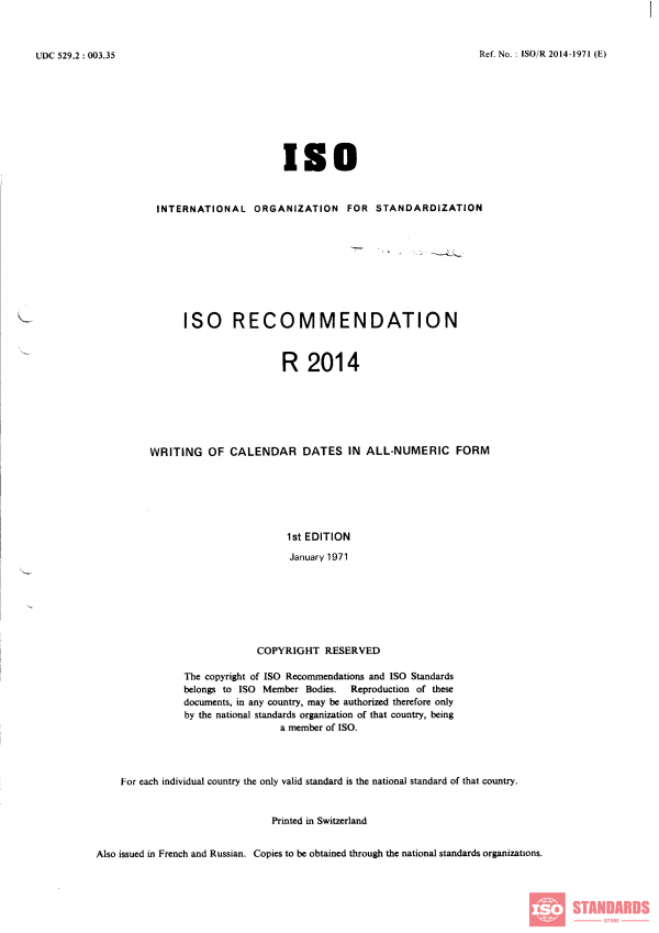 ISO/R 2014:1971 PDF