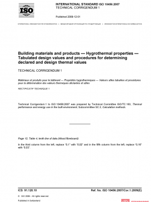 ISO 10456:2007/Cor 1:2009 PDF