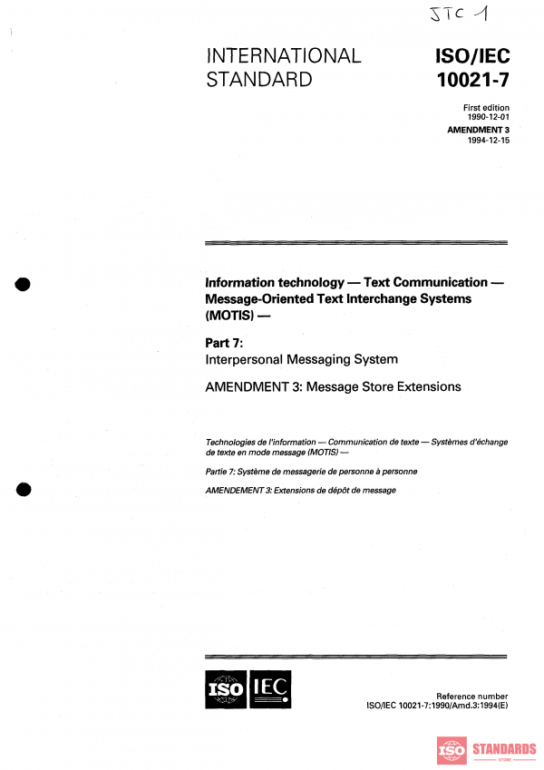 ISO/IEC 10021-7:1990/Amd 3:1994 PDF