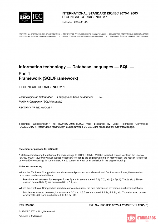 ISO/IEC 9075-1:2003/Cor 1:2005 PDF