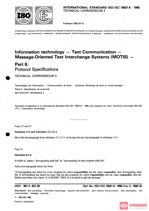 ISO/IEC 10021-6:1990/Cor 3:1992 PDF