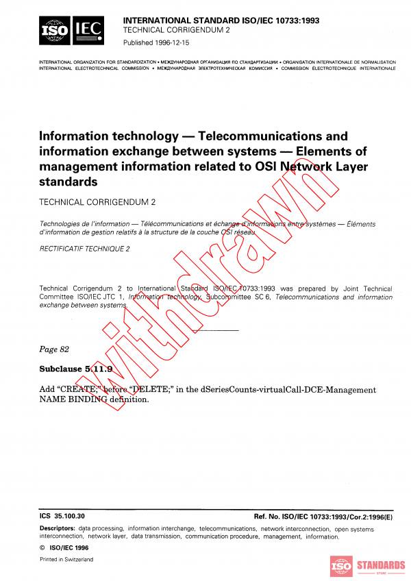 ISO/IEC 10733:1993/COR2:1996 PDF