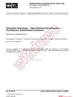 ISO/IEC 9594-8:1998/COR1:2000 PDF