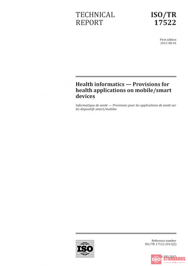 ISO/TR 17522:2015 PDF