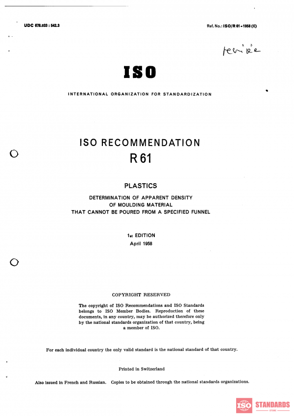 ISO/R 61:1958 PDF