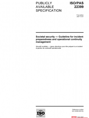 ISO/PAS 22399:2007 PDF