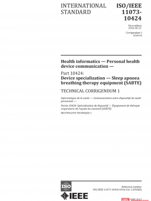 ISO/IEEE 11073-10424:2016/Cor 1:2018 PDF
