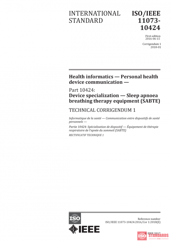 ISO/IEEE 11073-10424:2016/Cor 1:2018 PDF