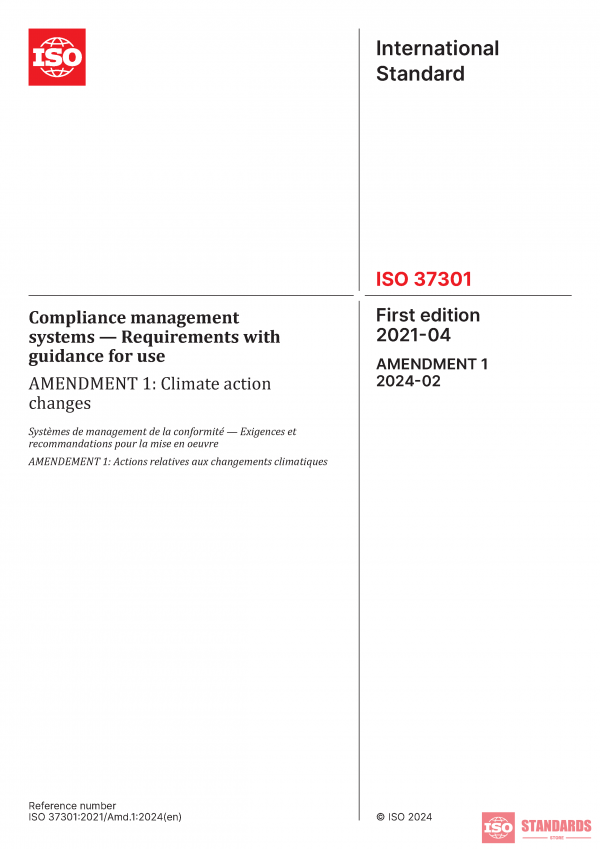 ISO 37301:2021/Amd 1:2024 PDF