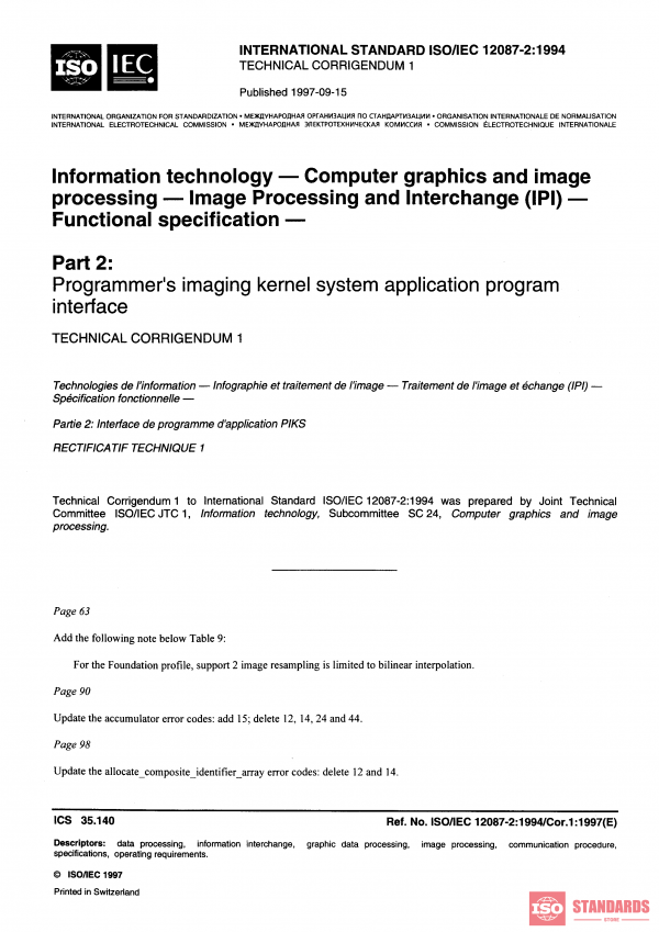 ISO/IEC 12087-2:1994/COR1:1997 PDF