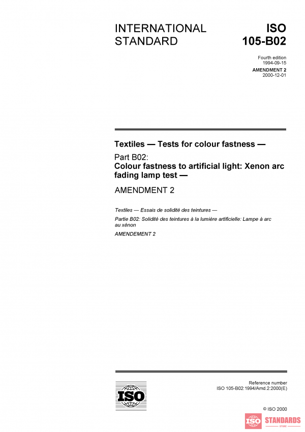 ISO 105-B02:1994/Amd 2:2000 PDF