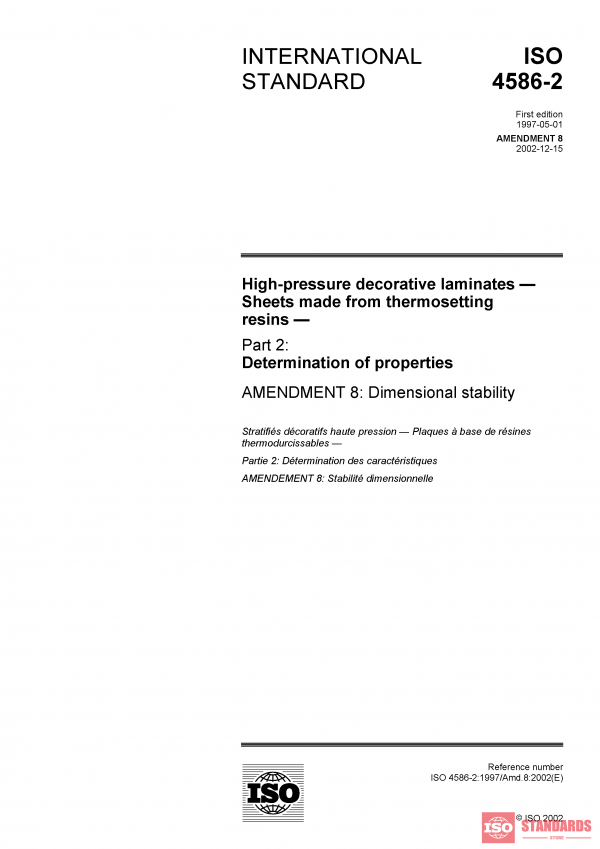 ISO 4586-2:1997/Amd 8:2002 PDF