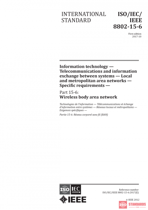 ISO/IEC/IEEE 8802-15-6:2017 PDF