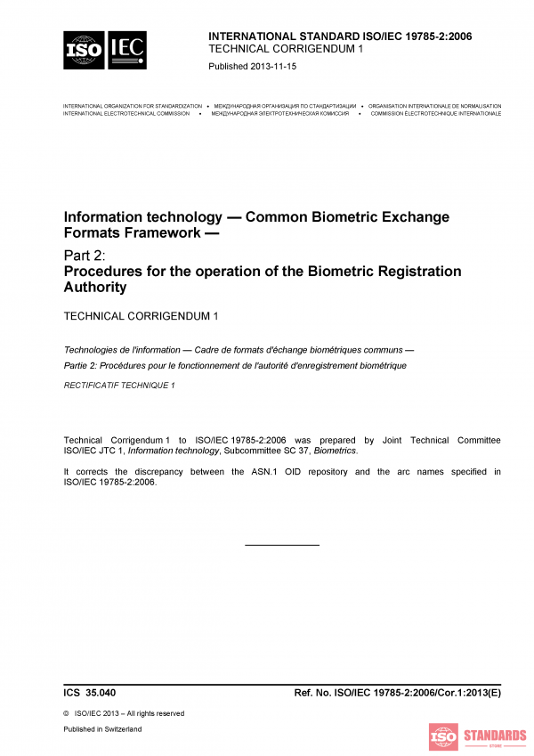 ISO/IEC 19785-2:2006/Cor 1:2013 PDF