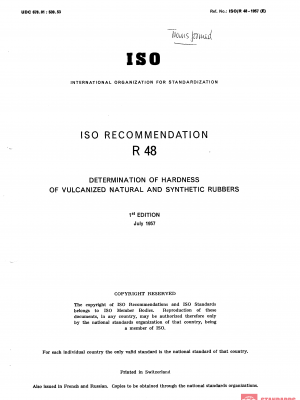ISO/R 48:1957 PDF