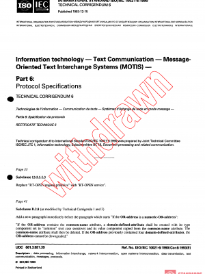 ISO/IEC 10021-6:1990/COR6:1993 PDF