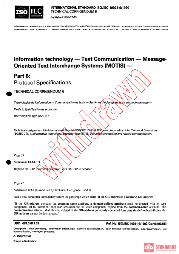 ISO/IEC 10021-6:1990/COR6:1993 PDF