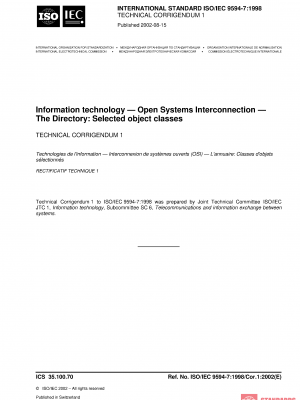 ISO/IEC 9594-7:1998/Cor 1:2002 PDF
